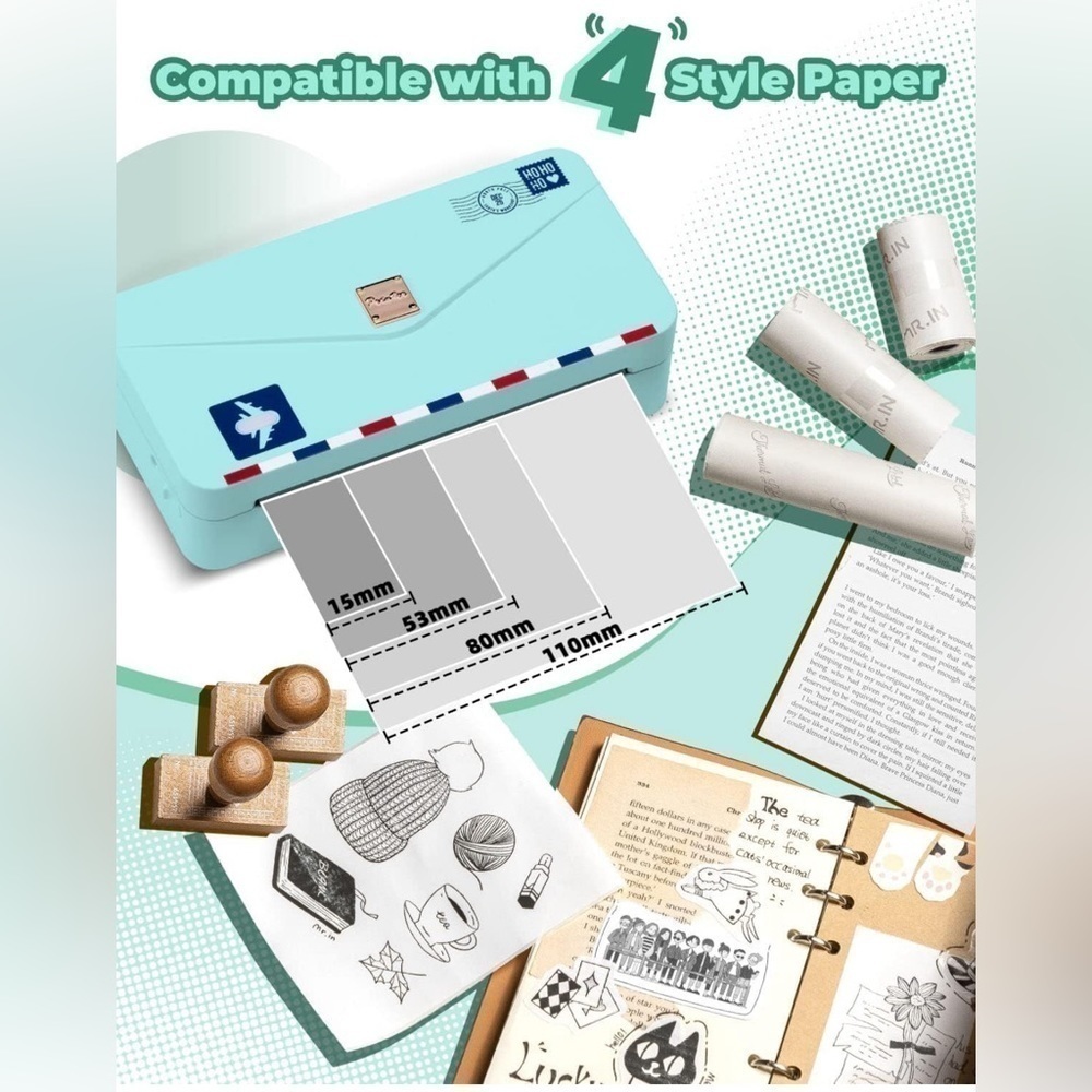 🆕Memoqueen Portable Thermal Printer M04AS Inkless Sticker Printer Bluetooth - Picture 5 of 11